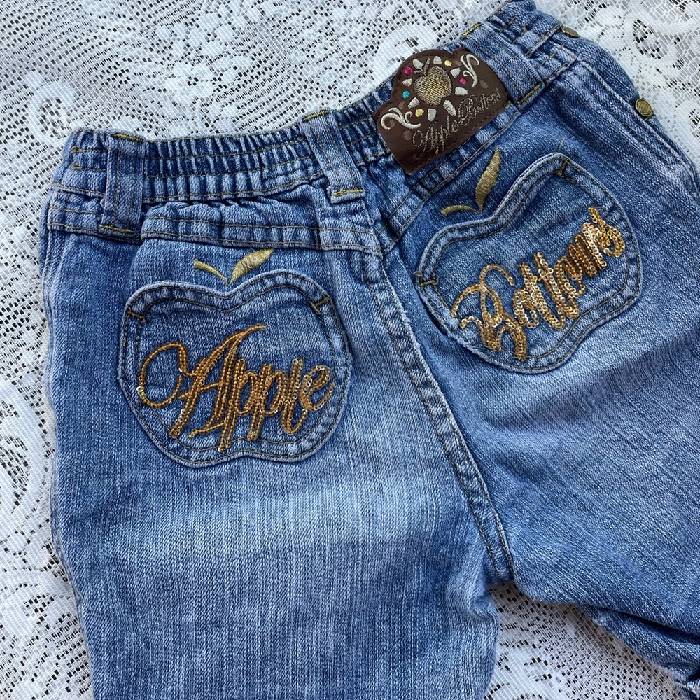 Apple Bottoms Kids Denim Jeans Shorts with Gold Accents